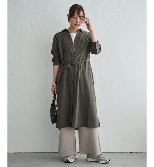 ikka「コットンポケ付きシャツワンピース」|その他|