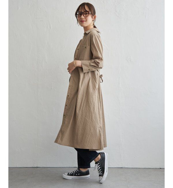 ikka「コットンポケ付きシャツワンピース」|その他|