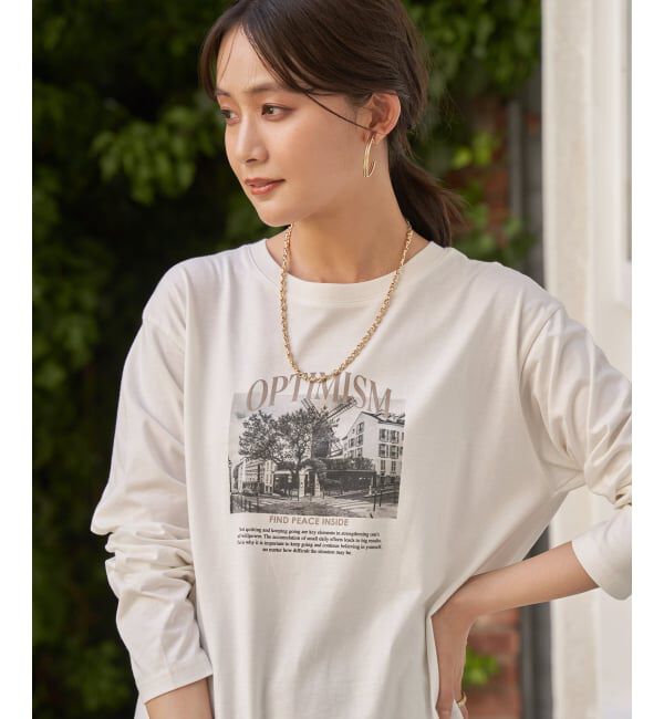 ikka「ロゴフォトプリントロンT」|Tシャツ・カットソー|