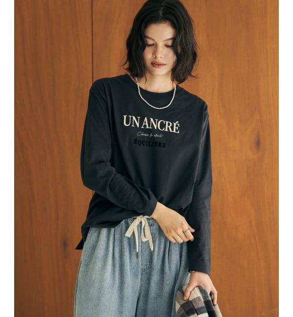 ikka「ロゴフォトプリントロンT」|Tシャツ・カットソー|チャコール