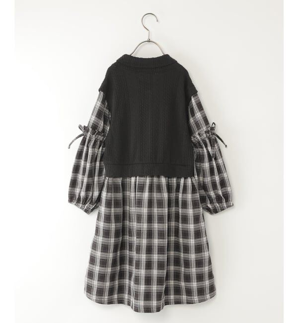 ikka kids「ショールベストレイヤーチェックワンピース（120~160cm）」|スカート|