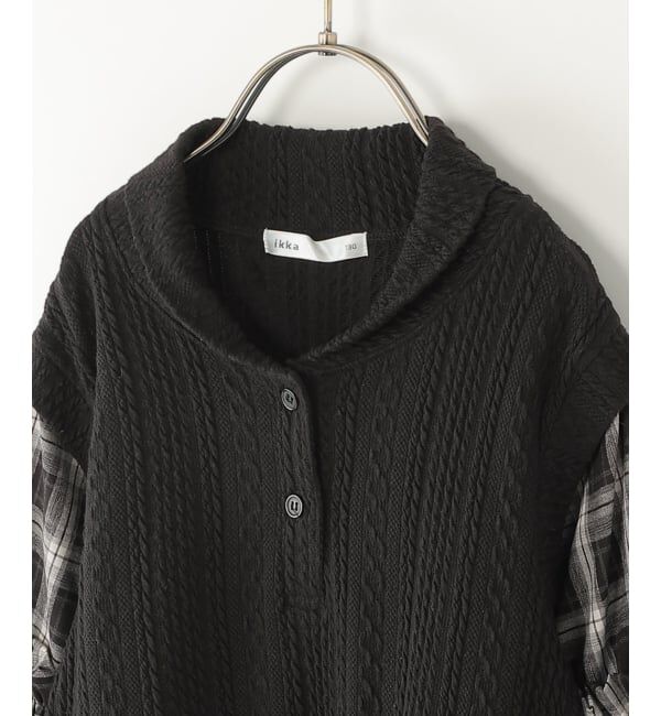 ikka kids「ショールベストレイヤーチェックワンピース（120~160cm）」|スカート|