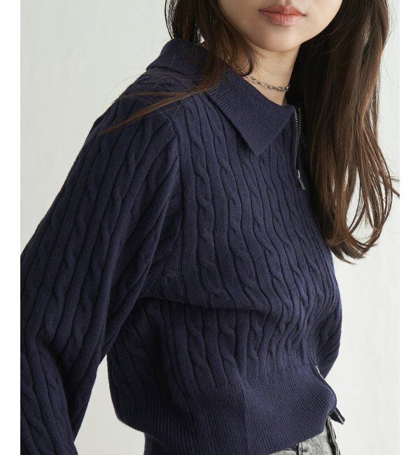 VENCE share style「BEVERLY HILLS POLO CLUB ケーブル編みポロカーデ」|カーディガン|