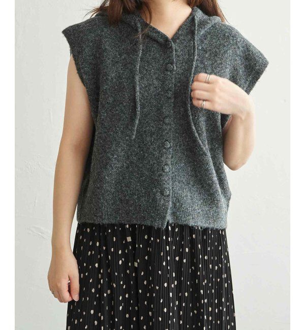 VENCE share style「杢ニットフードベスト」|その他|