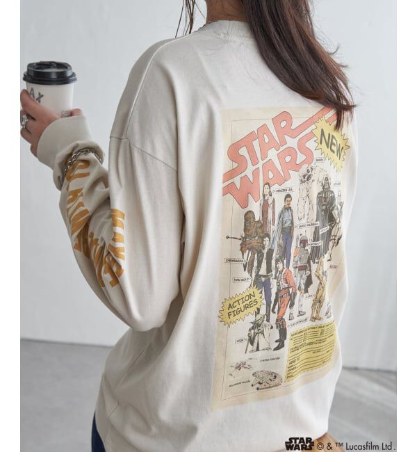 VENCE share style「スター・ウォーズ デザイン袖プリントロンT」|Tシャツ・カットソー|オフホワイト