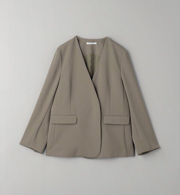 BEAUTY&YOUTH UNITED ARROWS「【WEB限定 Wardrobe DAILY MINIMAL】ダブルクロス カラーレスジャケット ウォッシャブル」|ノーカラージャケット|