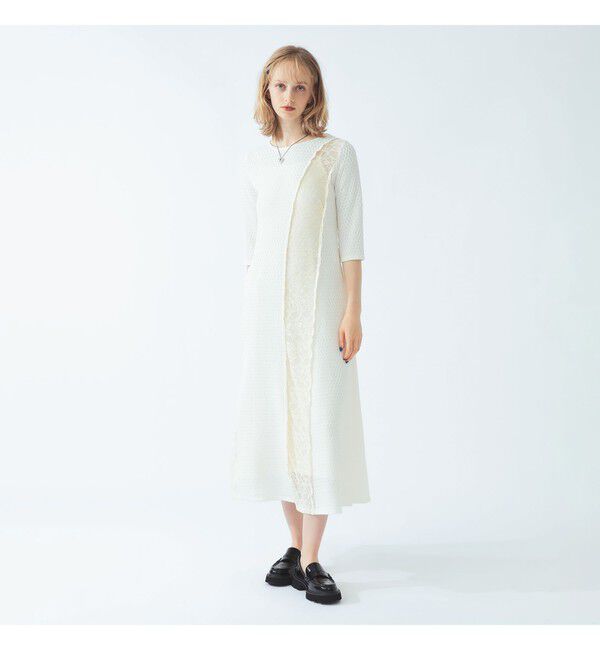 Ray BEAMS 「レース キリカエ ジャカード ワンピース」|ワンピース|