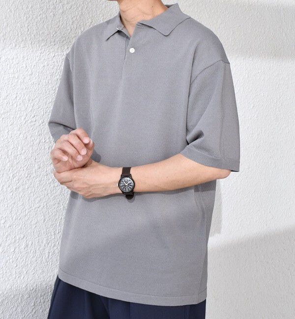 SHIPS any「SHIPS any:〈接触冷感〉ハイゲージ リネンミックス サマー ニット ポロシャツ 25SS◇」|ポロシャツ|