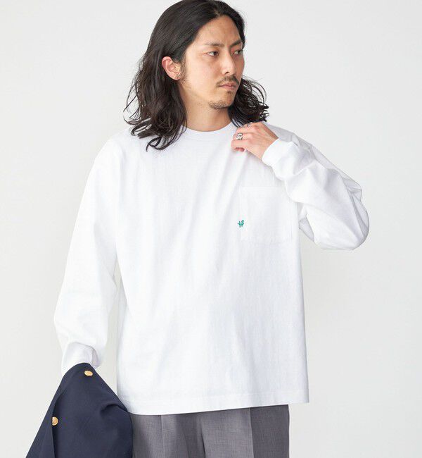 SHIPS「【WEB限定】SHIPS:〈汗染み防止加工〉ワンポイントロゴ ビッグシルエットヘビーウェイトTシャツ」|Tシャツ・カットソー|