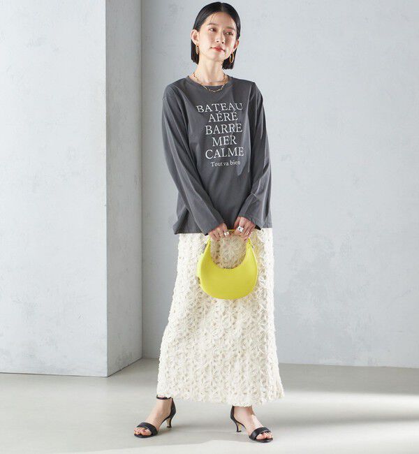 SHIPS for women「ローズ ペトール ロング スリーブ プリント TEE」|Tシャツ・カットソー|