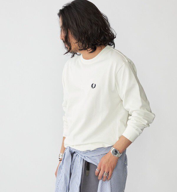 SHIPS「【SHIPS別注】FRED PERRY: COOLMAX(R) 鹿の子 ワンポイント ロゴ Tシャツ (ロンT) 24FW」|Tシャツ・カットソー|