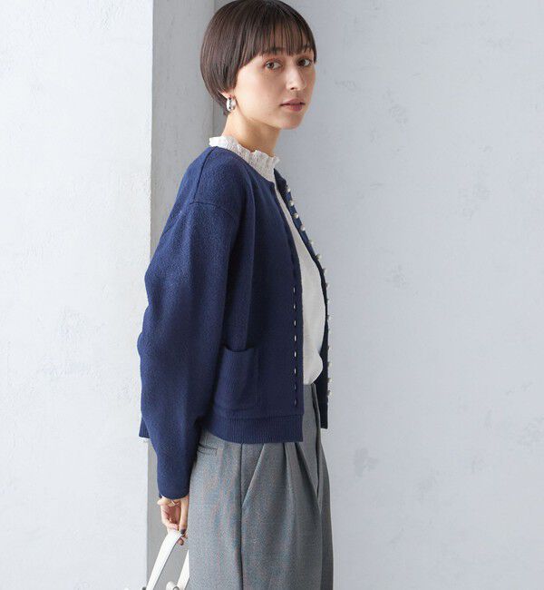 SHIPS for women「〈手洗い可能〉パール モチーフ ボタン ジャッカル カーディガン」|カーディガン|