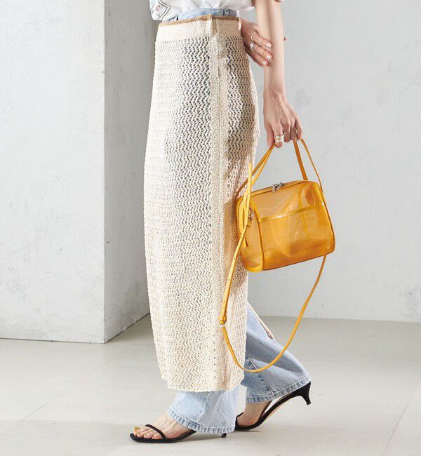 SHIPS for women「LOGAN KNITTING MILLS:〈手洗い可能〉クロシェ スカート」|スカート|