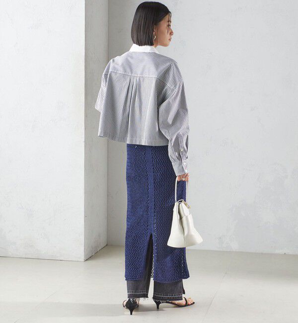 SHIPS for women「LOGAN KNITTING MILLS:〈手洗い可能〉クロシェ スカート」|スカート|