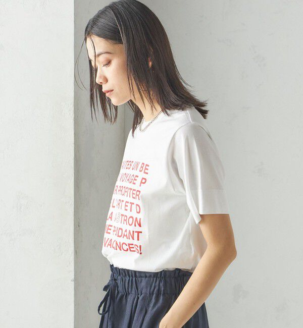 SHIPS for women「SHIPS Primary Navy Label:ロゴ TEE」|Tシャツ・カットソー|