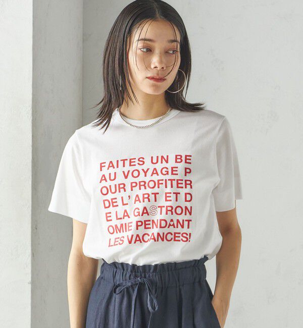 SHIPS for women「SHIPS Primary Navy Label:ロゴ TEE」|Tシャツ・カットソー|