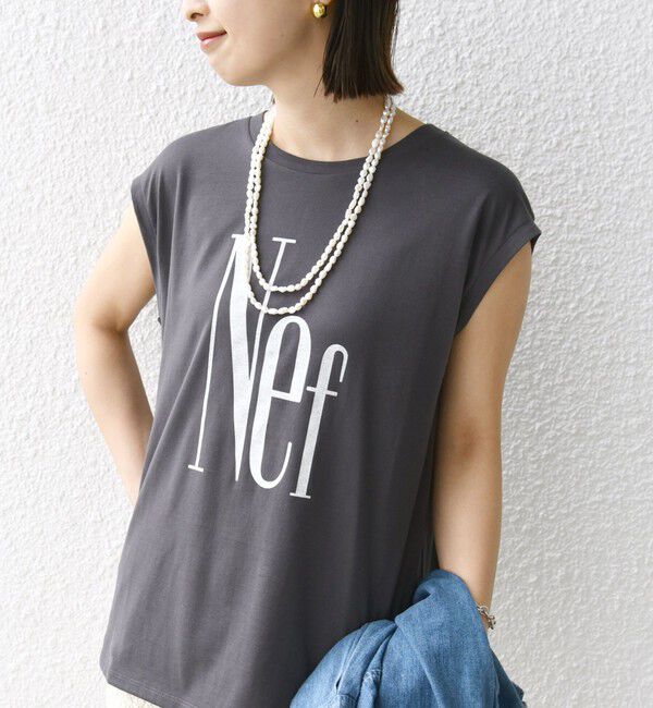 SHIPS for women「プラチナ ヴェール フレンチ スリーブ TEE」|Tシャツ・カットソー|