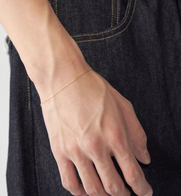 SHIPS「City Ambient Products: K10YG GRIME CUT LONG CABLE CHAIN BRACELET」|ブレスレット・バングル|