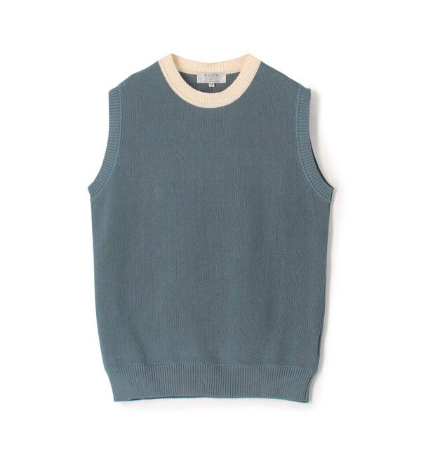 TOMORROWLAND BUYING WEAR「【別注】Raffa Molina コットン クルーネック ニットベスト」|ニット・セーター|64 ブルー系