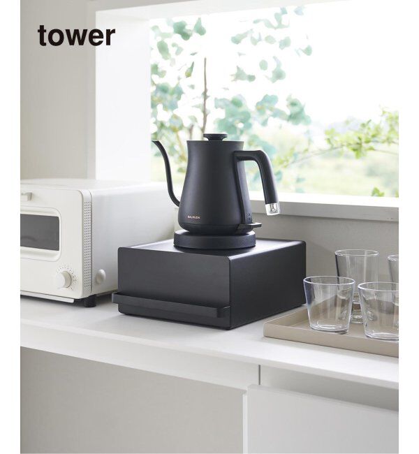 journal standard Furniture「《WEB限定》【tower/タワー】引き出し付きキッチン家電下ラック」|食器・キッチングッズ|ブラック