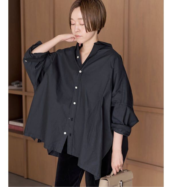 Plage「《追加》Light OX Poncho シャツ 5」|シャツ・ブラウス|ブラック