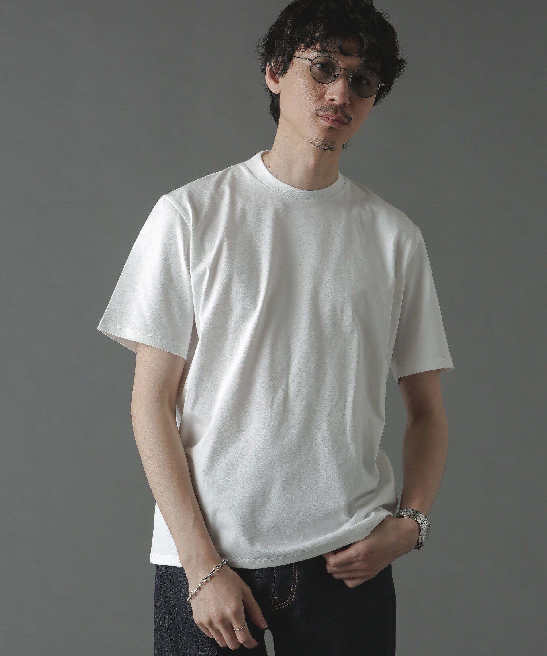nano･universe「ジャケT(R) クルーネック 半袖」|Tシャツ・カットソー|