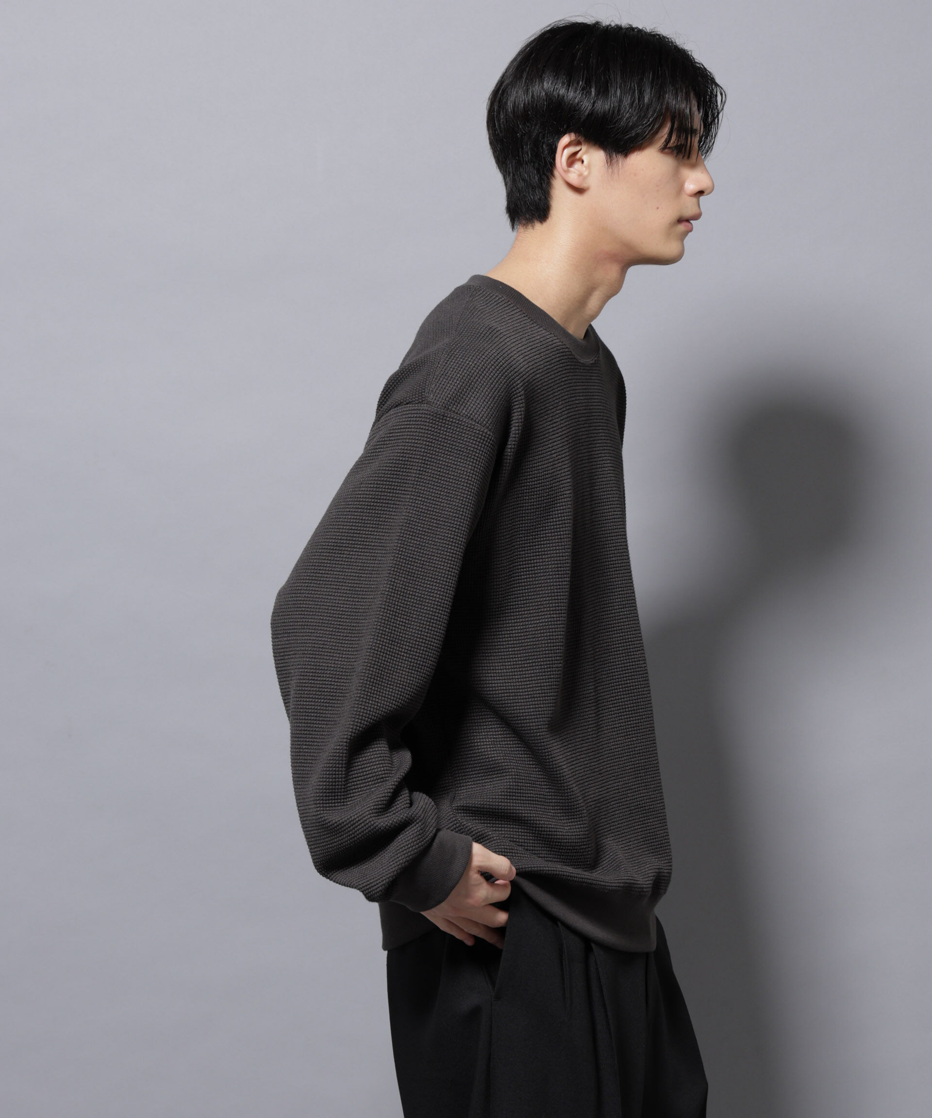NANO universe「テックワッフルクルーネックＴシャツ」|Tシャツ・カットソー|