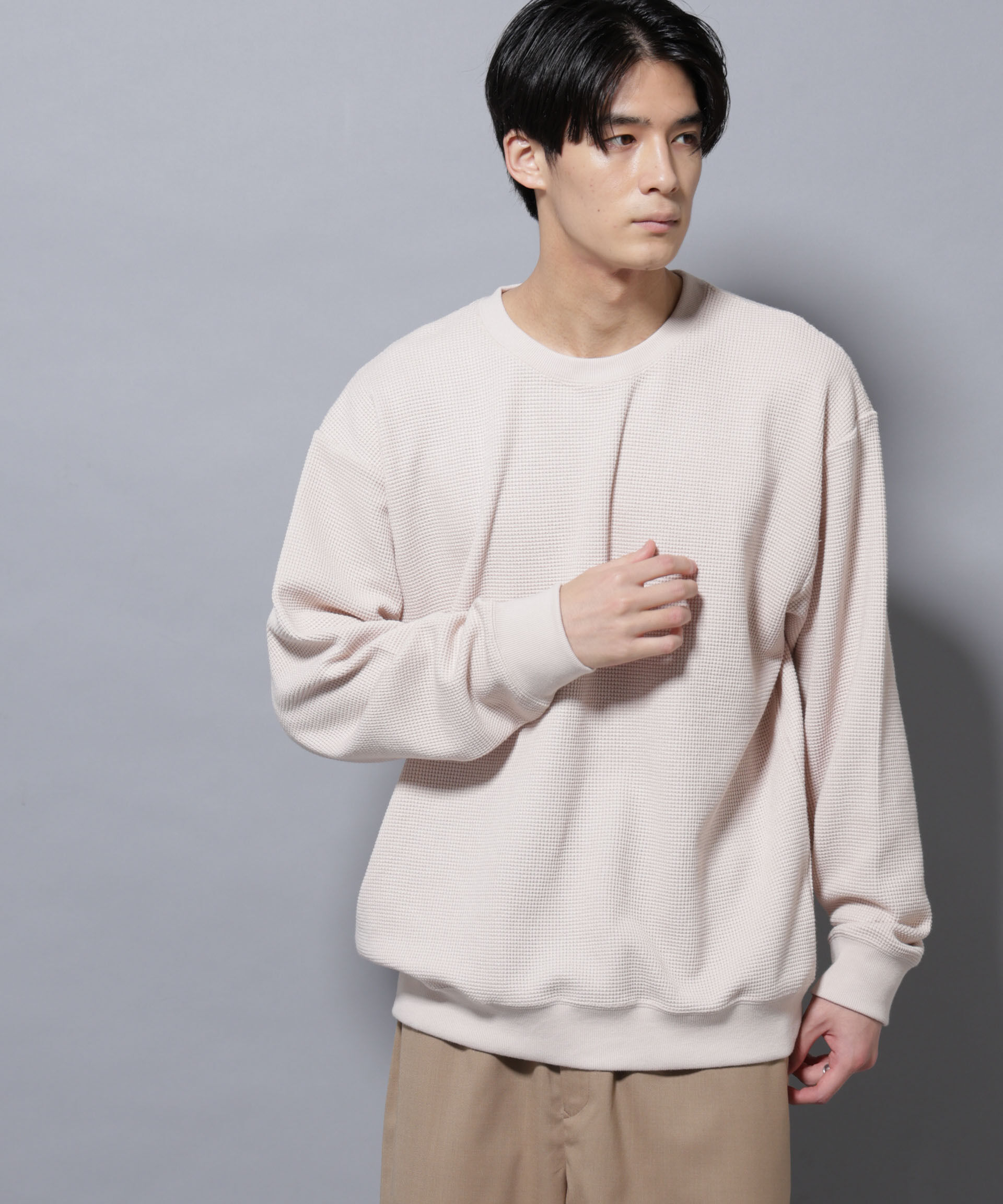 NANO universe「テックワッフルクルーネックＴシャツ」|Tシャツ・カットソー|