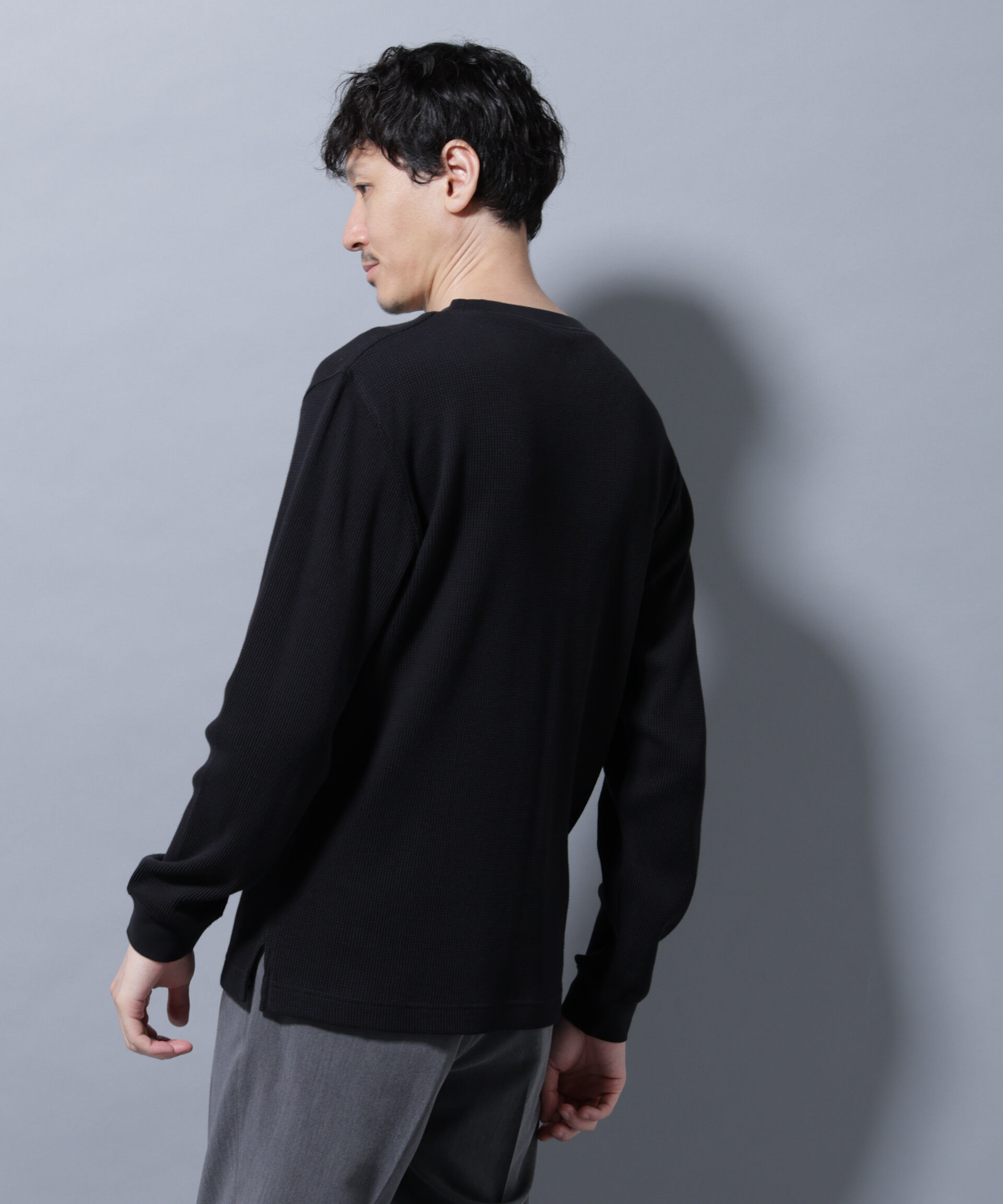 NANO universe「アンチスメルワッフルTシャツ 長袖」|Tシャツ・カットソー|