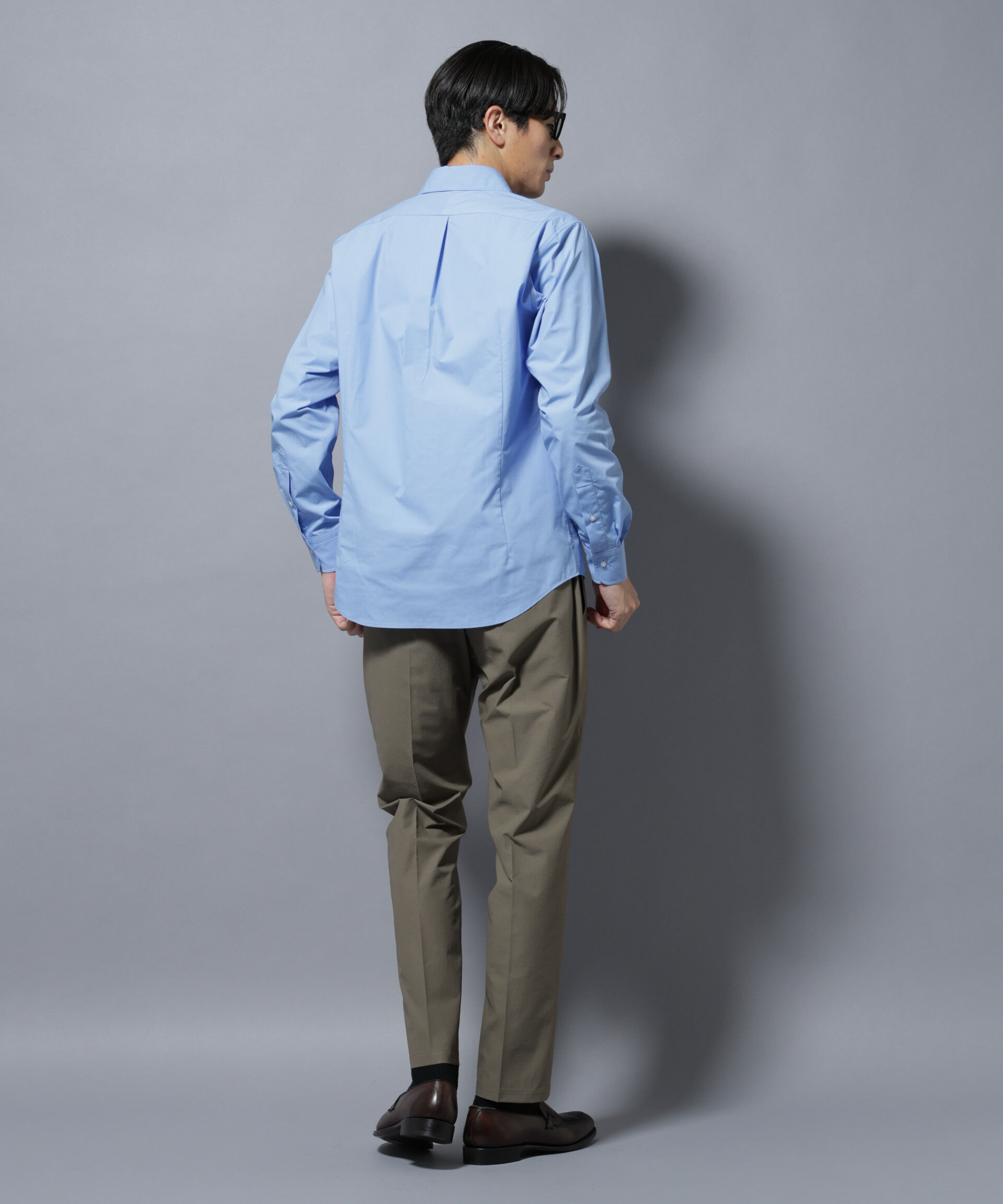 NANO universe「「N shirt」Anti Soaked(R)汗染み防止ホリゾンタルカラーシャツ長袖」|シャツ・ブラウス|