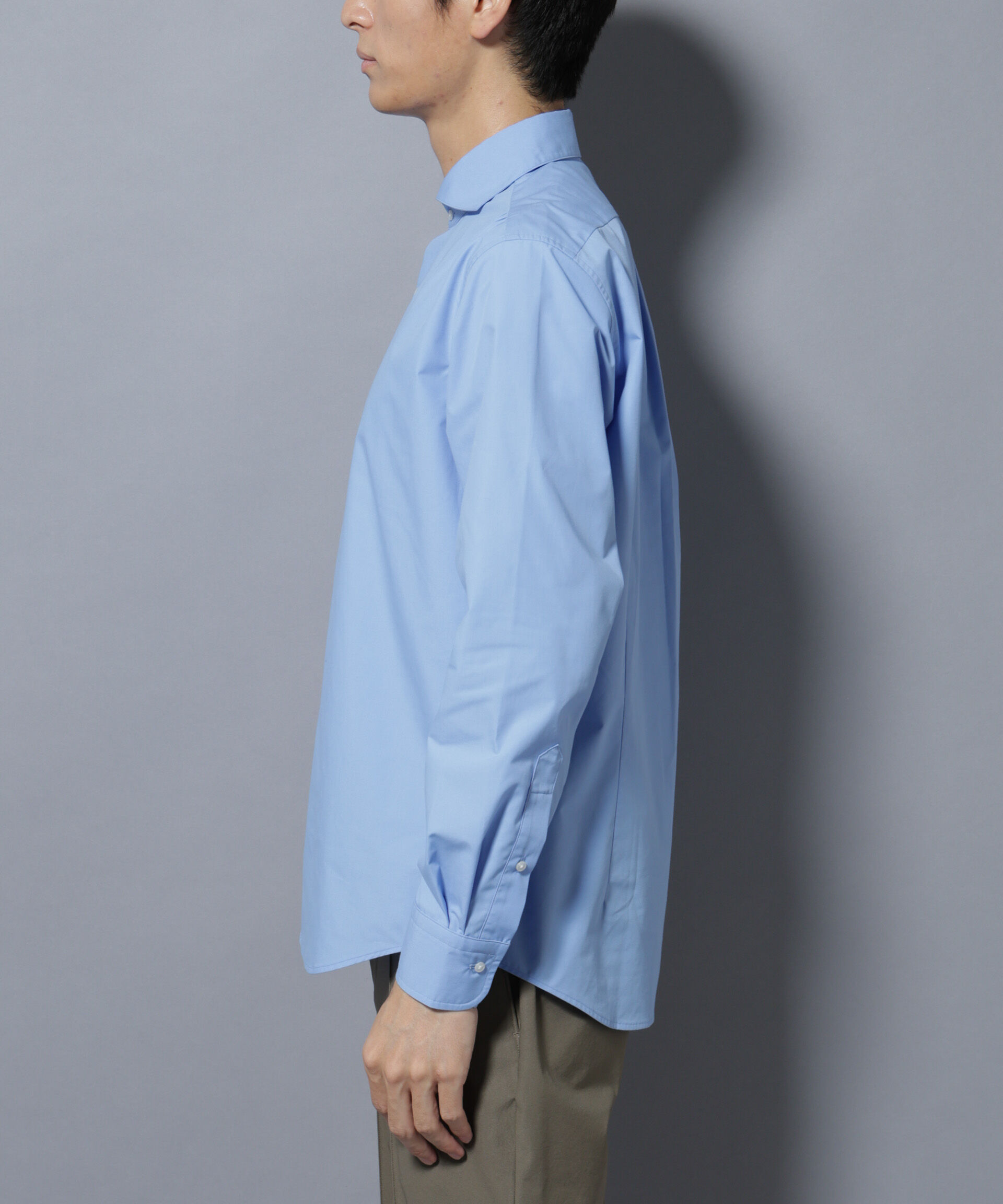 NANO universe「「N shirt」Anti Soaked(R)汗染み防止ホリゾンタルカラーシャツ長袖」|シャツ・ブラウス|