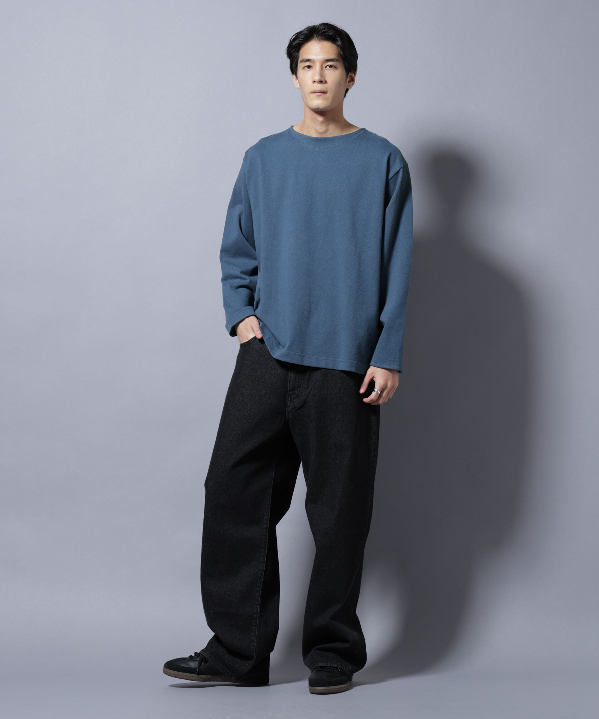 NANO universe「天竺ヘビーコットンボートネックＴシャツ 長袖」|Tシャツ・カットソー|
