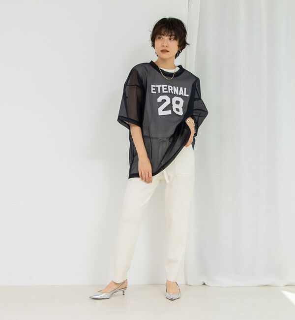 Rie Miller「ダンボールメッシュプリントTシャツ」|Tシャツ・カットソー|