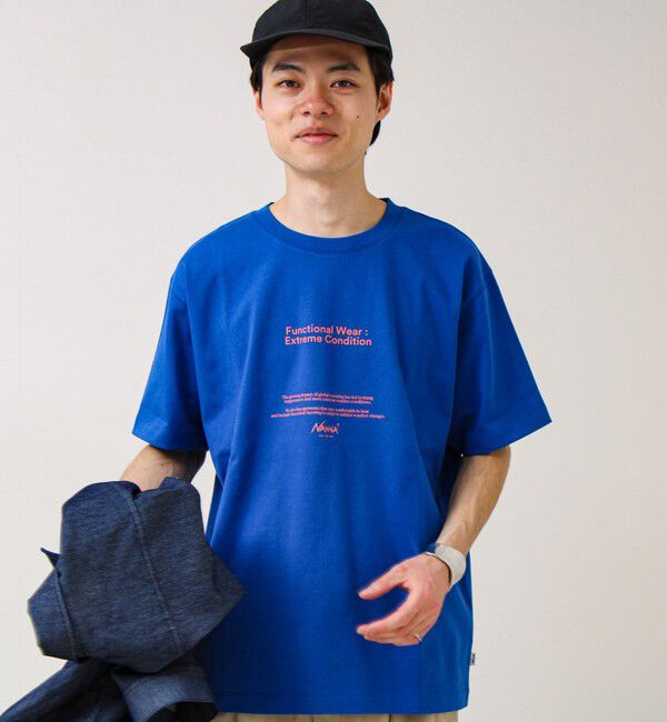 GLOSTER「【NANGA&times;GLOSTER】別注③ Frontprint Tee」|Tシャツ・カットソー|ブルー