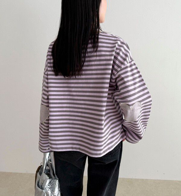 fredy emue「ボーダーハートパッチプルオーバー」|Tシャツ・カットソー|