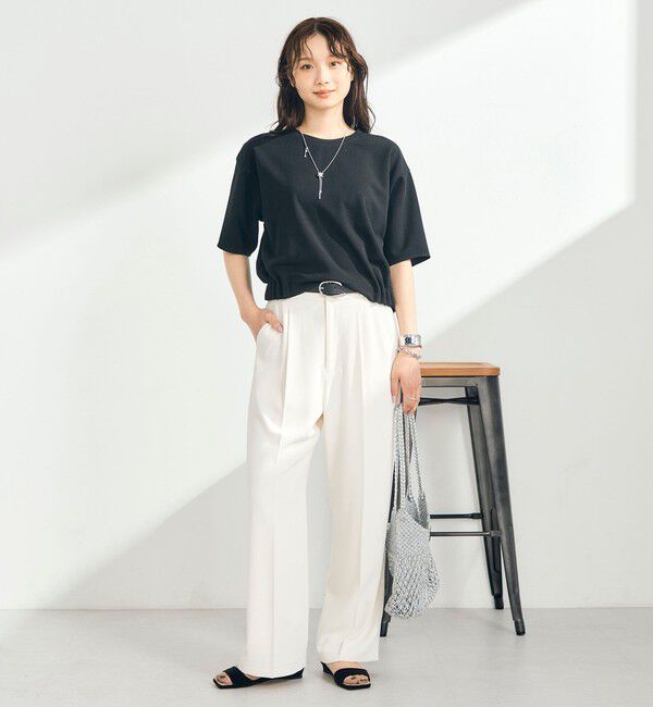 fredy emue「カットジョーゼット5分袖プルオーバー」|Tシャツ・カットソー|