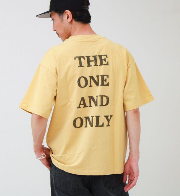 GLOSTER「【前後で映える】ミッキーフェイス＆ロゴプリントT」|Tシャツ・カットソー|