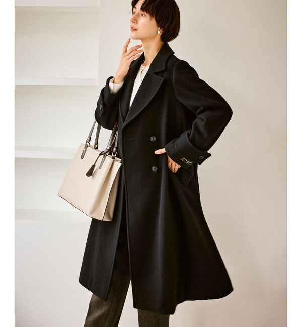 Rope&rsquo;Picnic「JAPAN FABRIC ダブルチェスターコート/一部WEB限定カラー」|チェスターコート|ブラック(01)