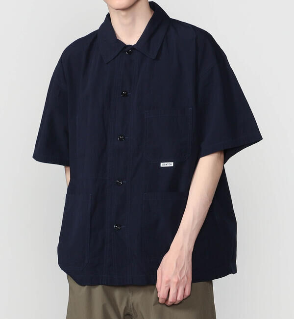 DANTON「DANTON | コットンブロード 半袖カバーオールシャツ MEN」|シャツ・ブラウス|NAVY