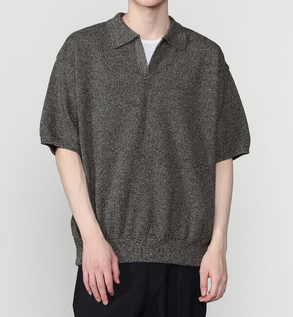  「crepuscule | 鹿の子 スキッパーポロシャツ MEN」|ニット・セーター|GREY系1