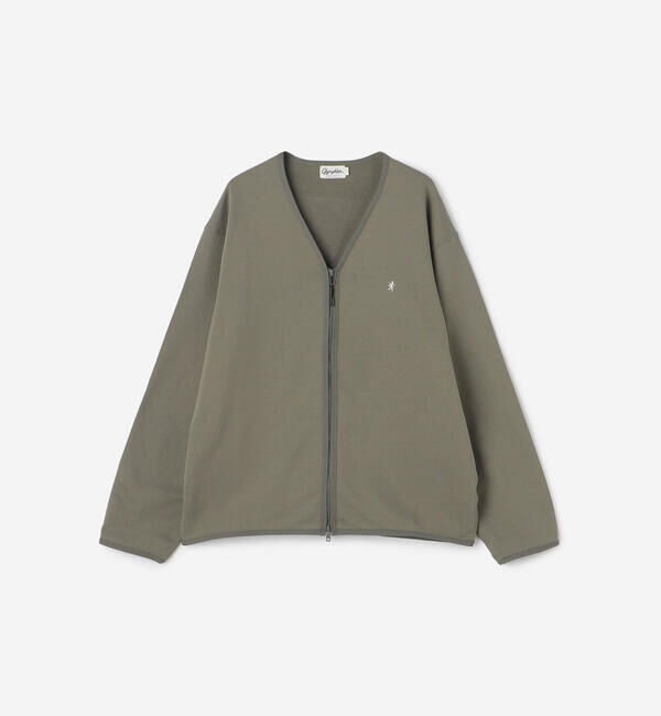 GYMPHLEX「Gymphlex | コットン Vネックジップカーディガン MEN」|カーディガン|OLIVE