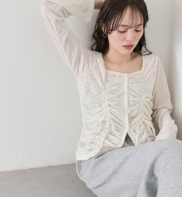  「シャーリングレースカーディガン」|Tシャツ・カットソー|