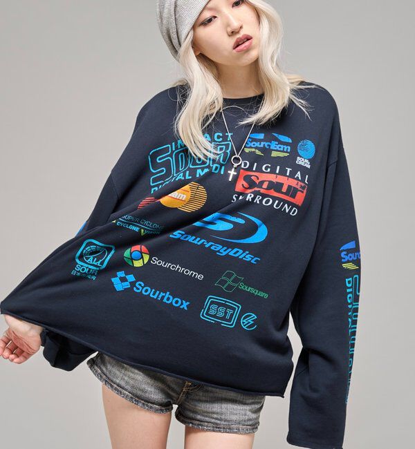  「【Sourcream】カンパニーロゴ切りっぱなしスウェット」|Tシャツ・カットソー|