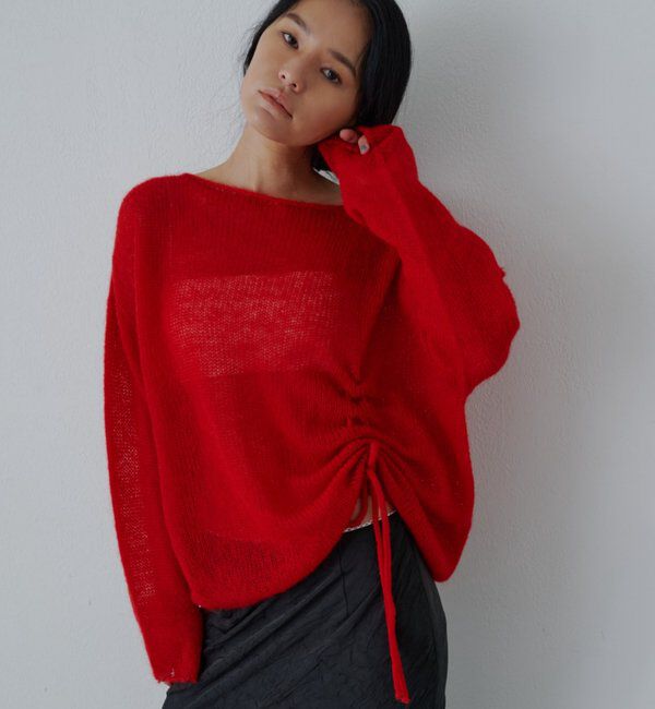  「【再入荷】シアーギャザーニット」|ニット・セーター|