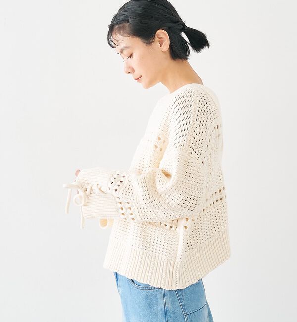 collex「袖口レースアップ2WAYカーディガン」|カーディガン|
