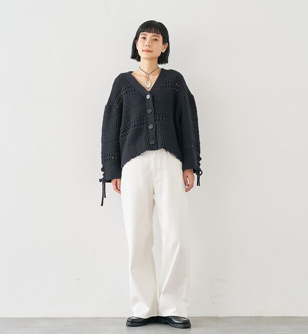 collex「袖口レースアップ2WAYカーディガン」|カーディガン|