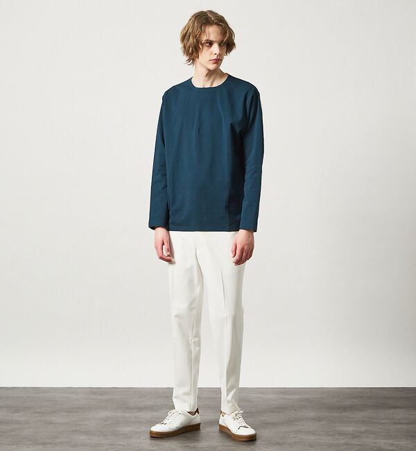 ABAHOUSE「【ノンストレス】定番 / COTTON LYCRA 圧着 クルーネック 長袖 T」|Tシャツ・カットソー|