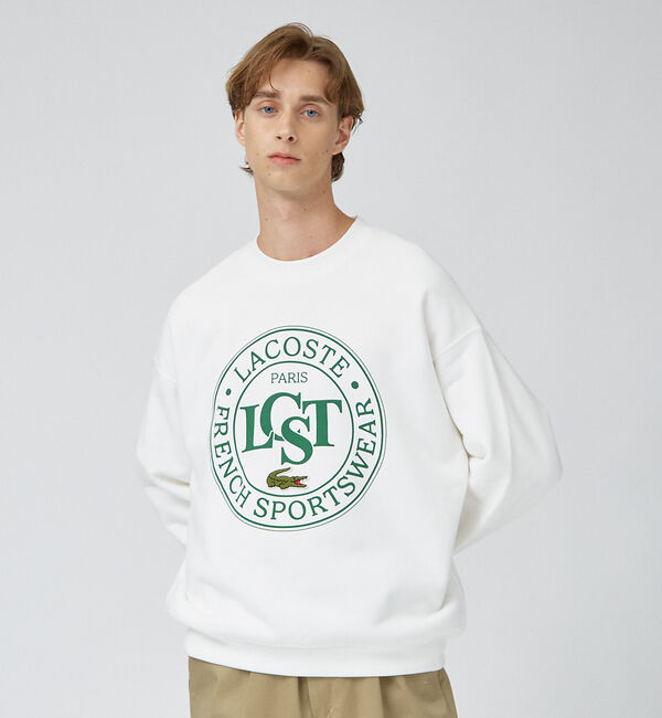ABAHOUSE「【LACOSTE / ラコステ】サークルグラフィック クルーネックスウェット」|スウェット・ジャージ|オフホワイト