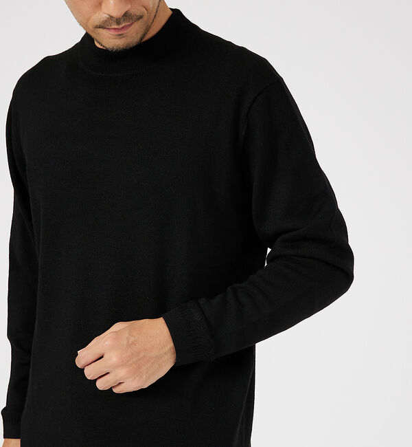 ABAHOUSE「【カシミアタッチ】Pure Merino ハイゲージモックネック ニット」|ニット・セーター|