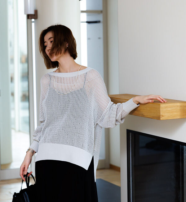 Rouge vif「グリットメッシュニットプルオーバー」|ニット・セーター|